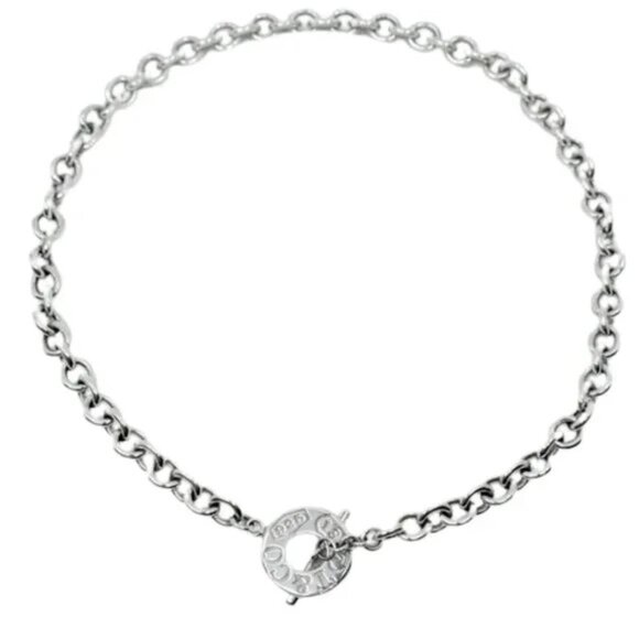 TIFFANY & CO~1837 T&C 925~STERLING SILVER HEAVY CHAIN LINK NECKLACE TOGGLE CLASP - Picture 8 of 10